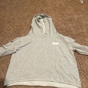 justice cropped girls hoodie